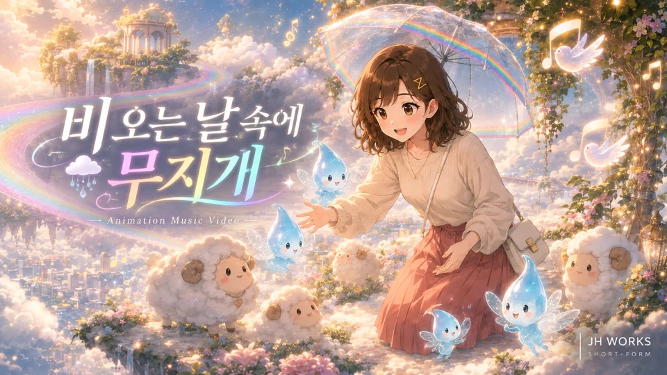 비오는 날 속에 무지개 뮤직비디오 포스터