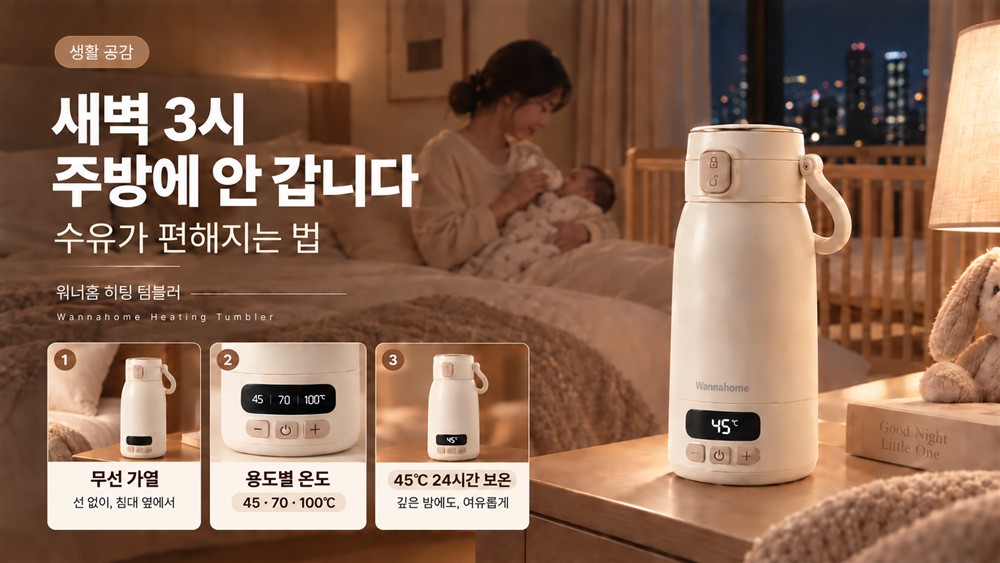 워너홈 · 히팅 텀블러 제품 광고 포스터